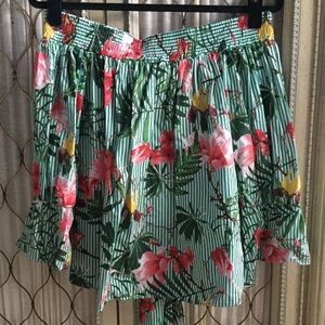 Mango Off the Shoulder Striped Shirt